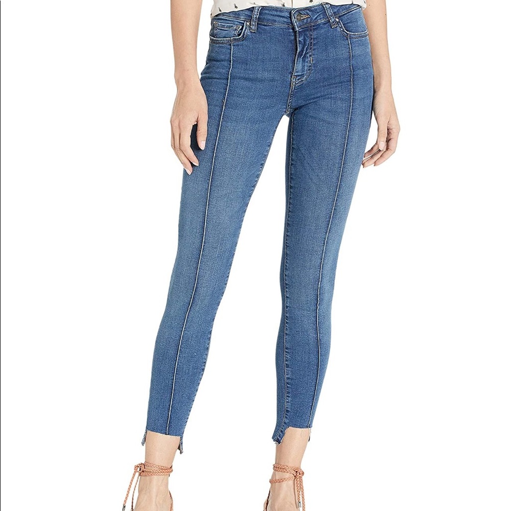 Free People Pintuck Skinny Jeans Blue 25